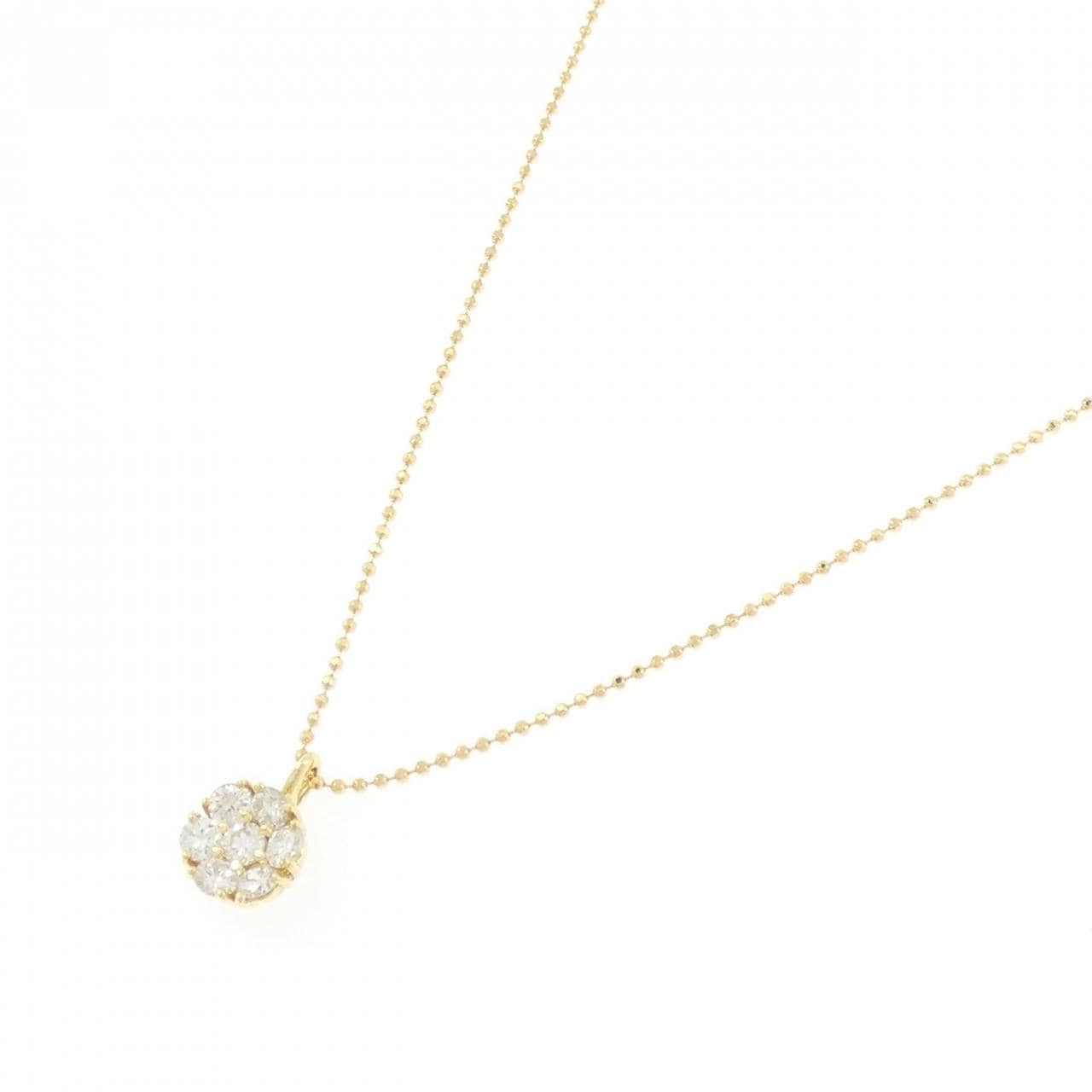 K18YG フラワー ダイヤモンド ネックレス 0.50CT