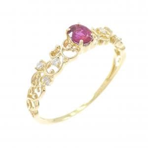 K18YG ルビー リング 0.26CT