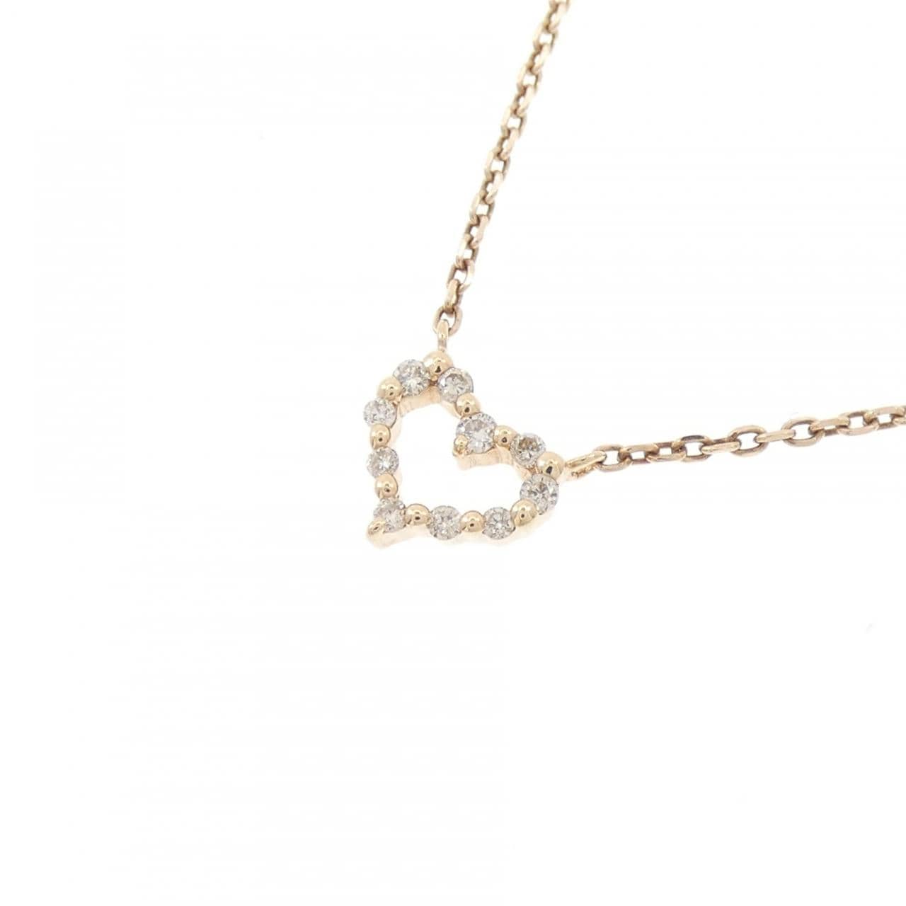 アガット ハート ダイヤモンド ネックレス 0.06CT