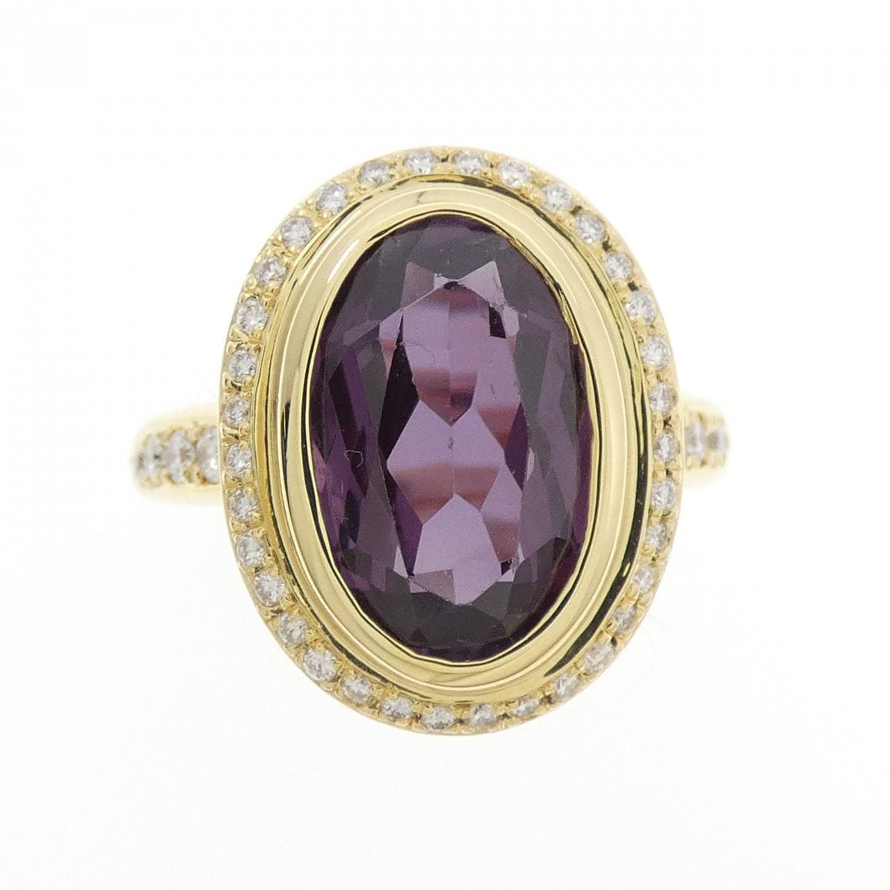 K18YG 合成サファイヤ リング 6.71CT