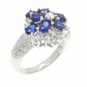 750WG サファイヤ リング 3.97CT