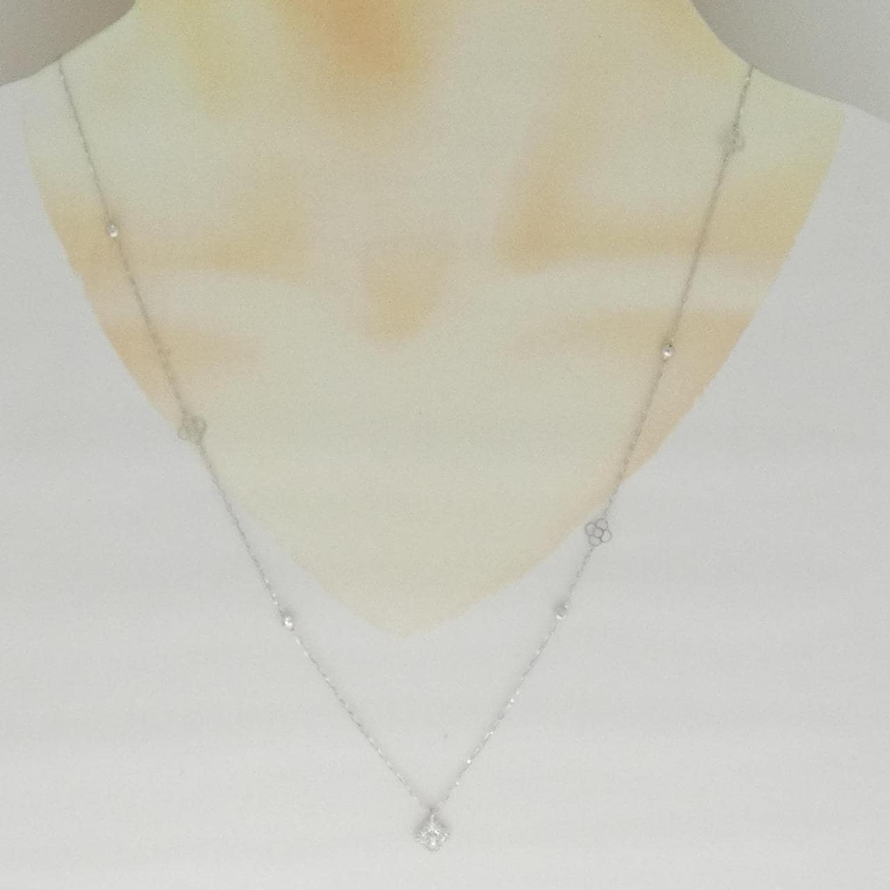 K18WG ダイヤモンド ネックレス 0.20CT