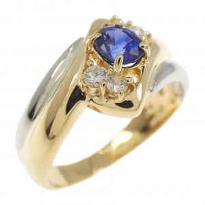 K18YG/PT900 サファイヤ リング 0.36CT