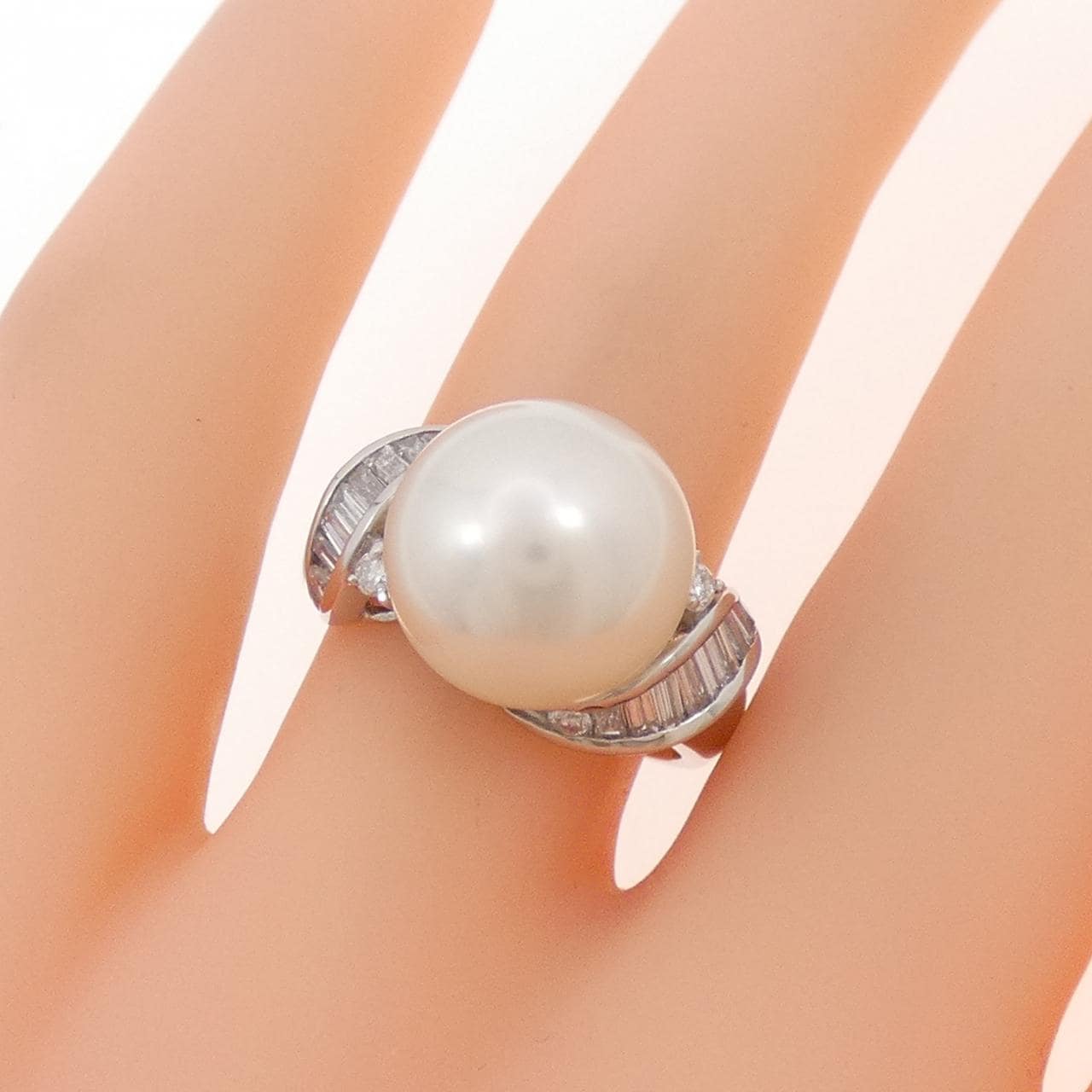 PT900 白蝶パール リング 11.3mm