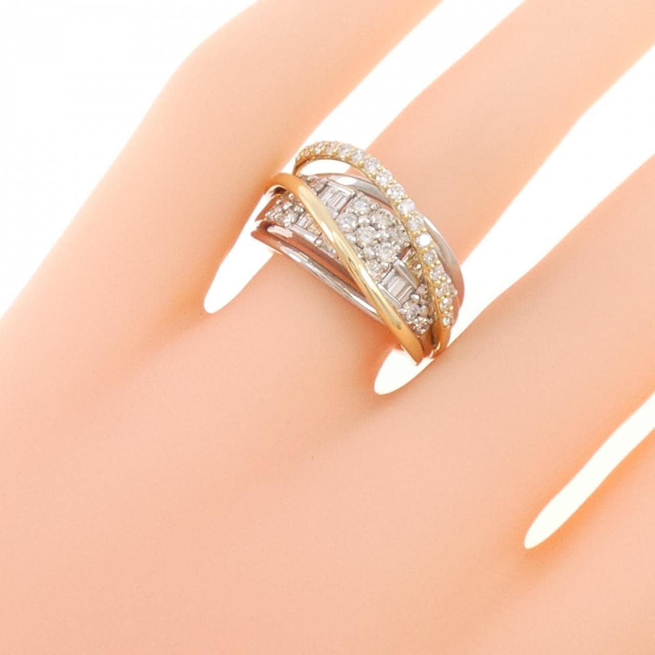 【新品】PT900/K18YG ダイヤモンド リング 1.00CT