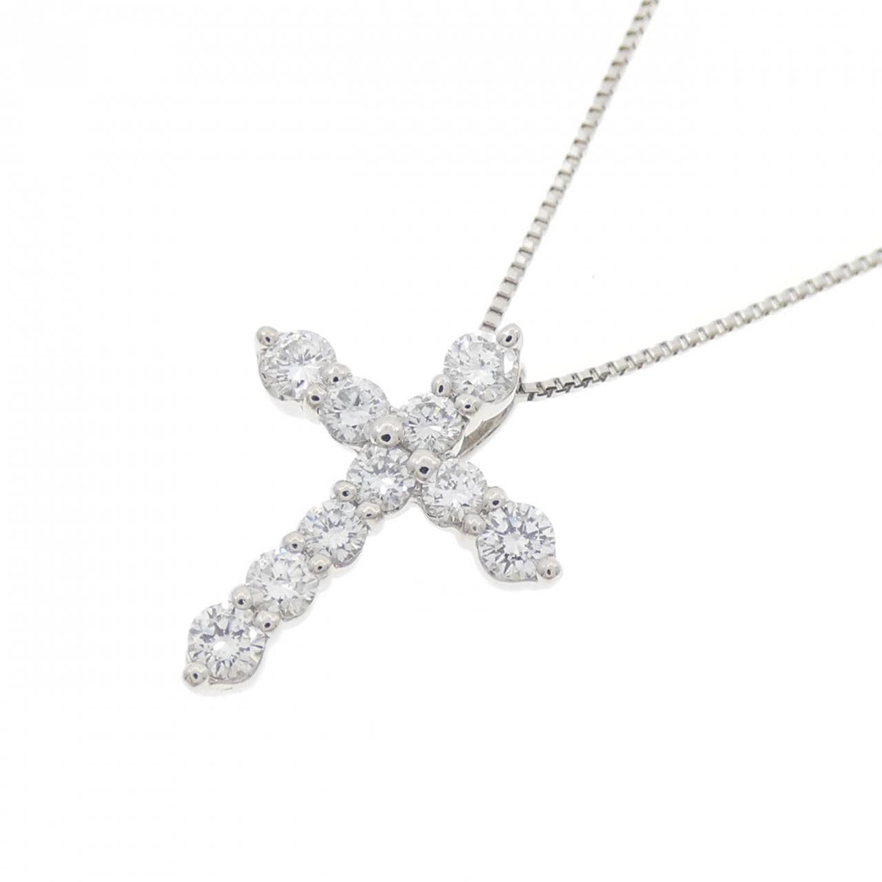 PT900/PT850 クロス ダイヤモンド ネックレス 0.31CT