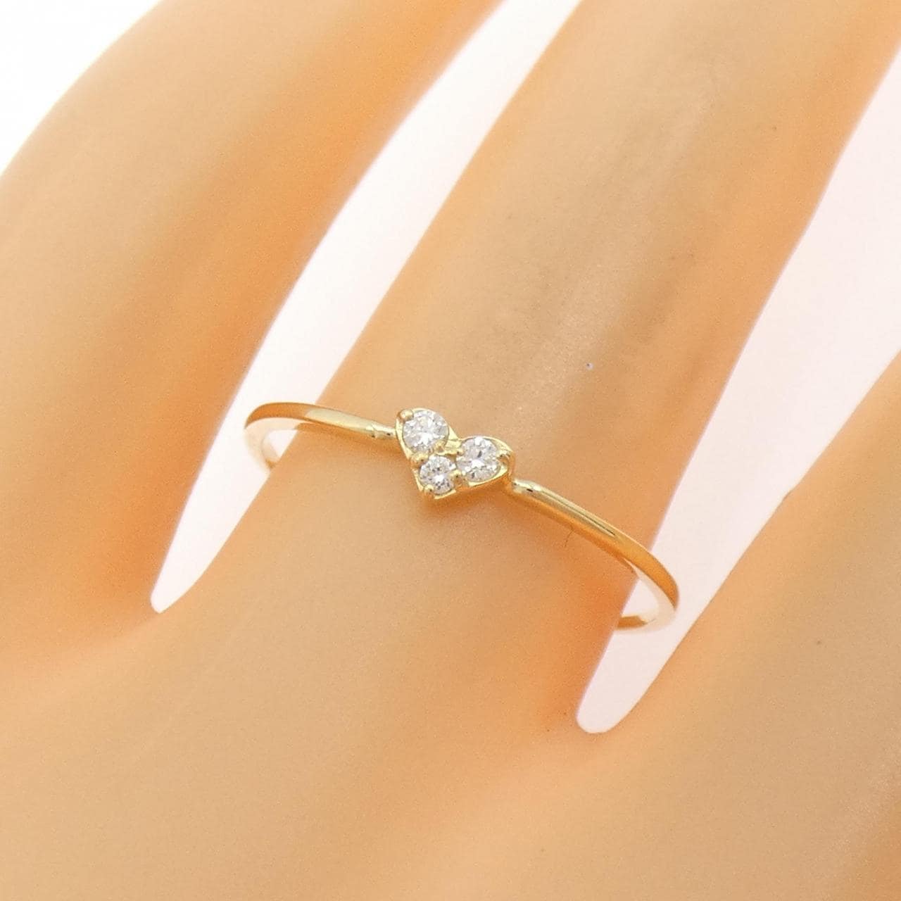 【リメイク】K18YG ハート ダイヤモンド リング 0.05CT