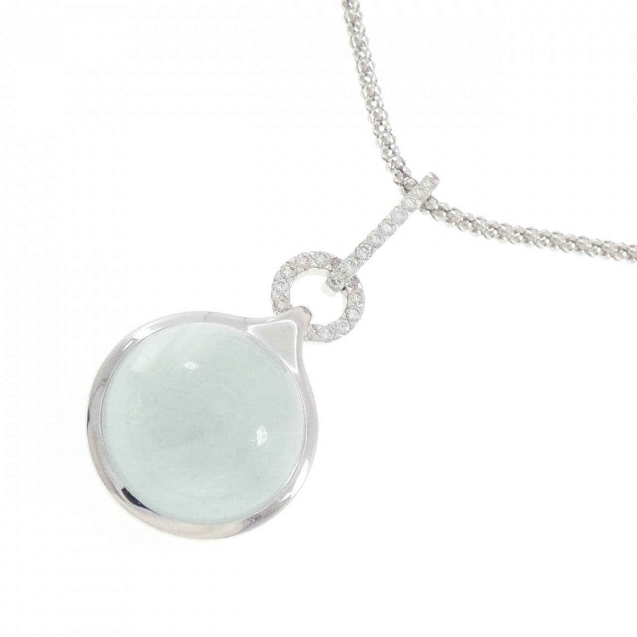 K18WG アクアマリン ネックレス