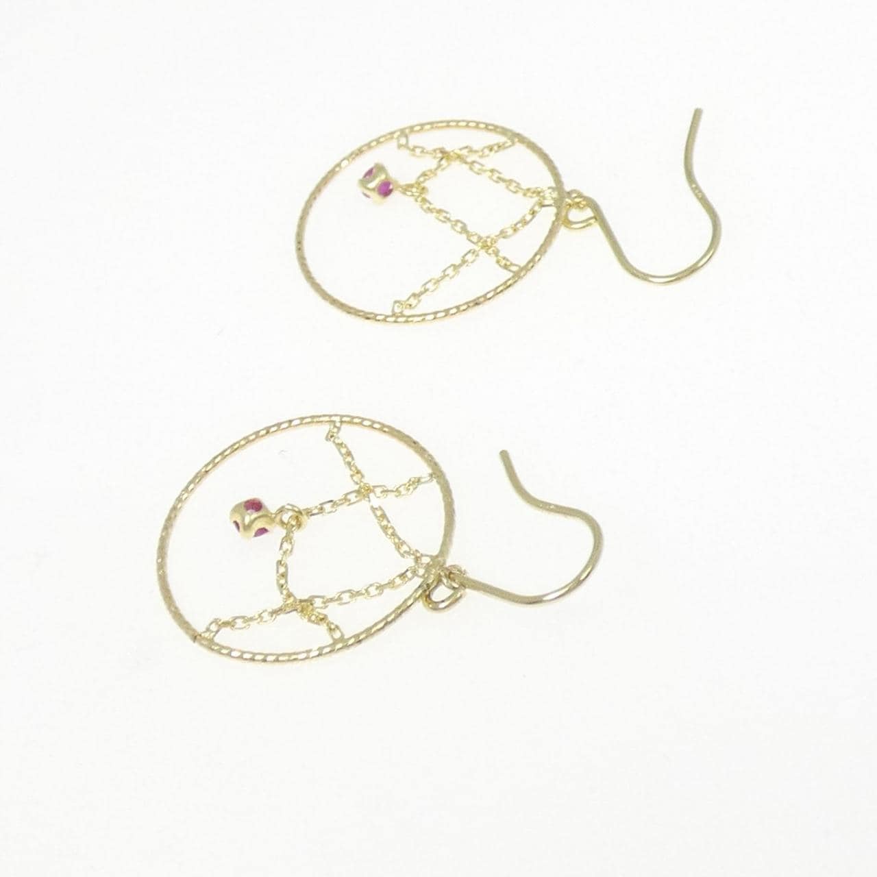 K14YG ルビー ピアス