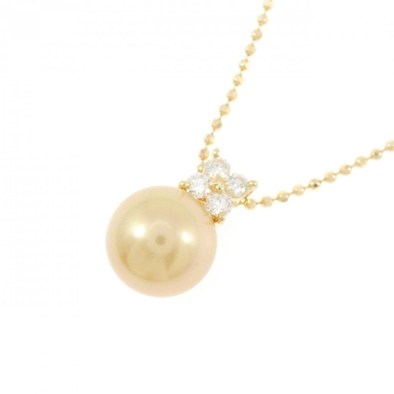 K18YG 白蝶パール ネックレス 9.4mm