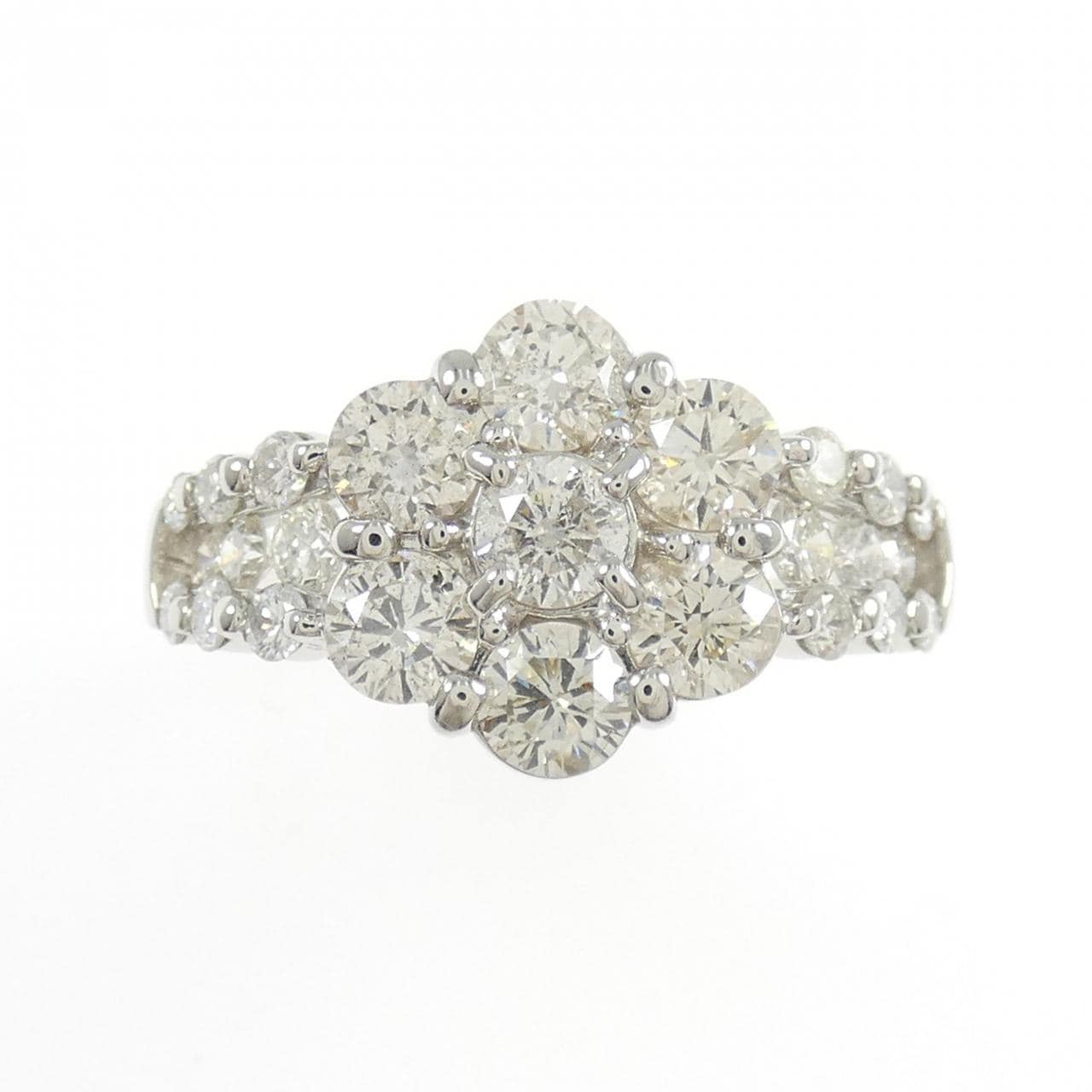 PT900 フラワー ダイヤモンド リング 2.00CT
