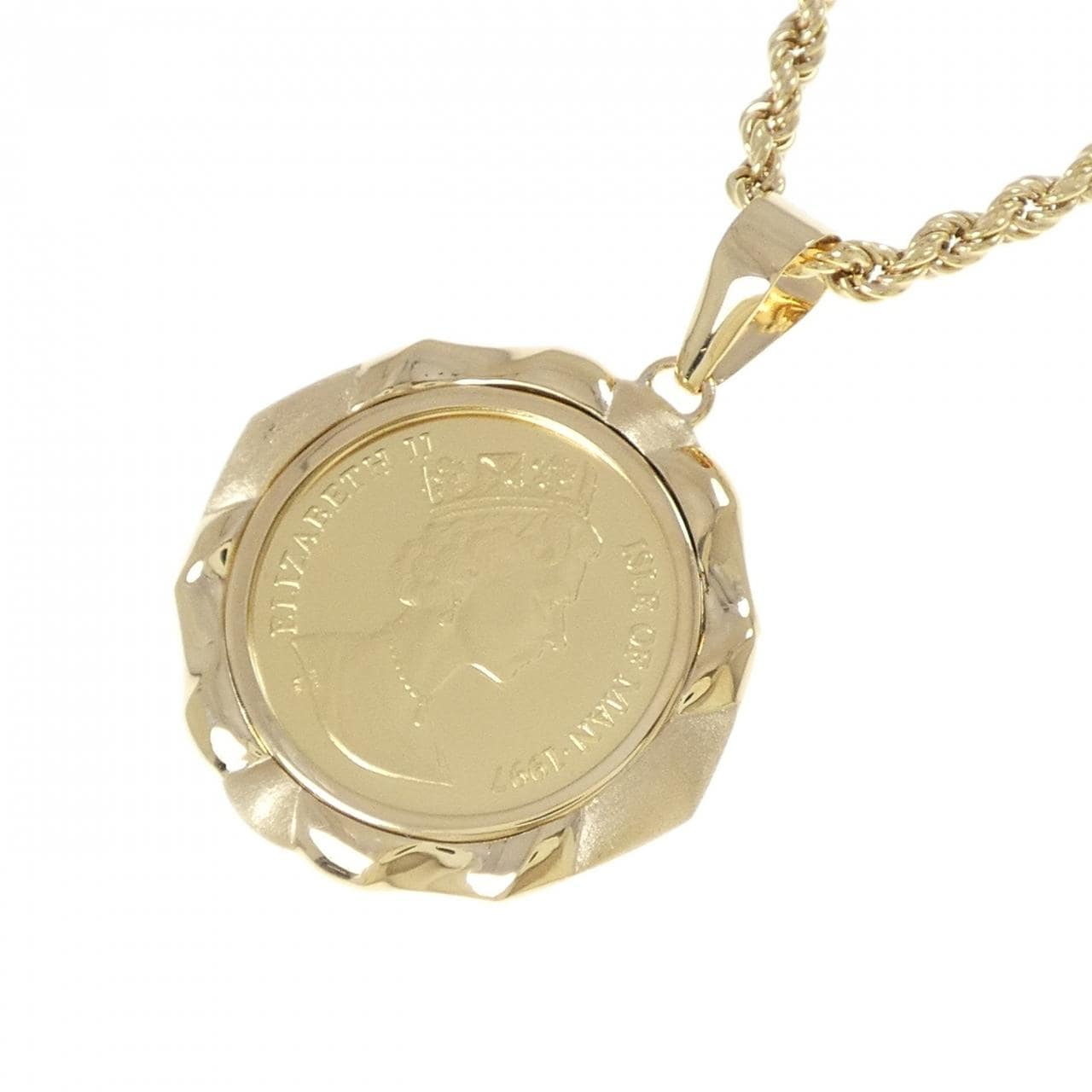 K18/750(枠) コイン ネックレス