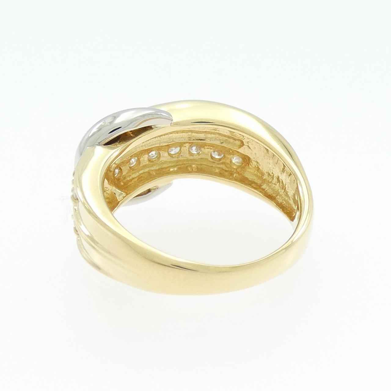 K18YG/PT850 ダイヤモンド リング 0.63CT