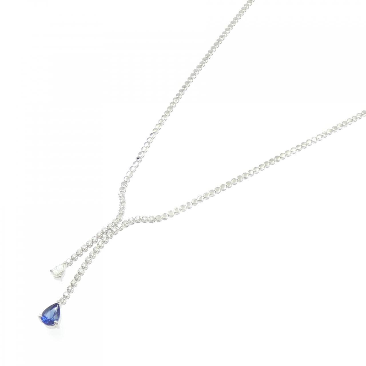PT900/K18WG サファイヤ ネックレス 1.38CT