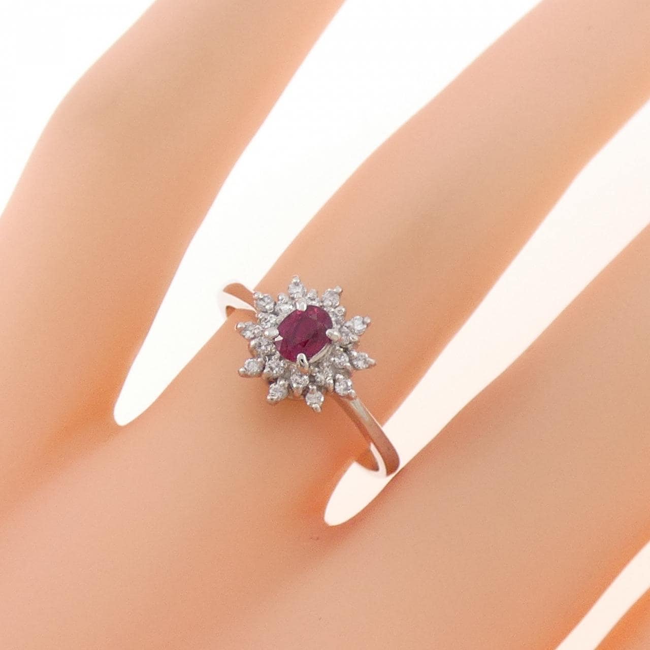 PT900 ルビー リング 0.28CT