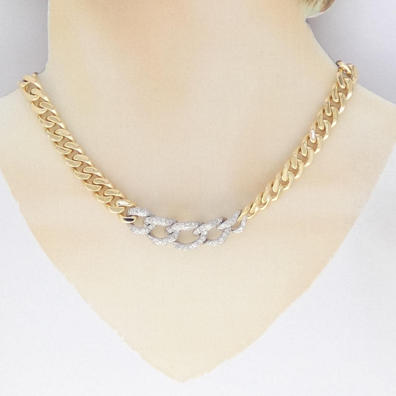 K18YG/K14WG ダイヤモンド ネックレス 1.30CT