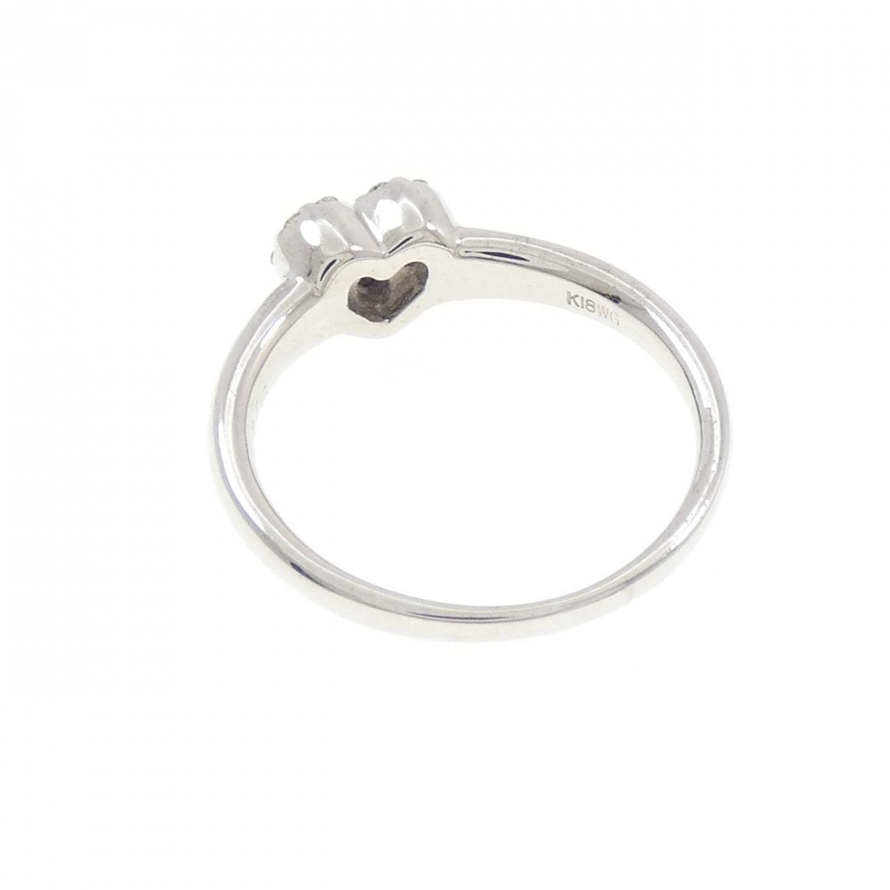 K18WG ハート ダイヤモンド リング 0.14CT