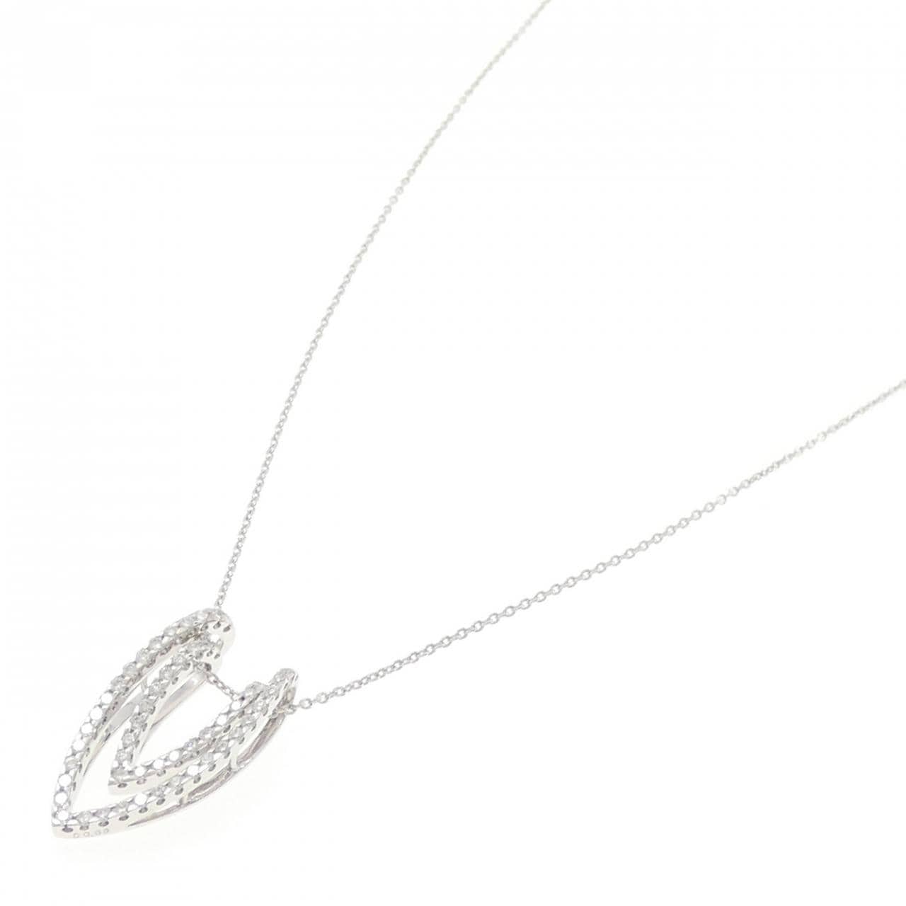 K18WG 2WAY ダイヤモンド ネックレス 0.68CT