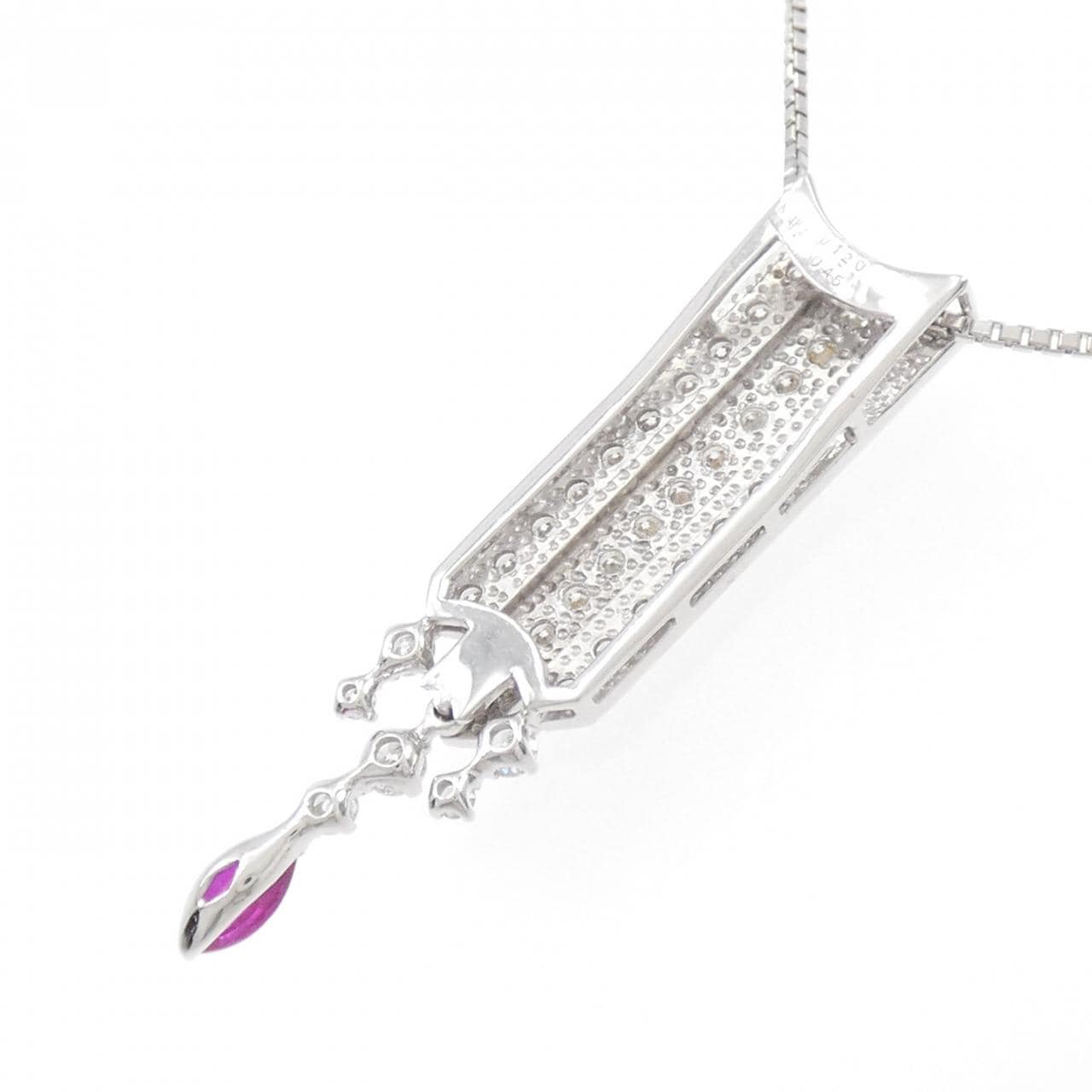 K18WG ルビー ネックレス 0.45CT
