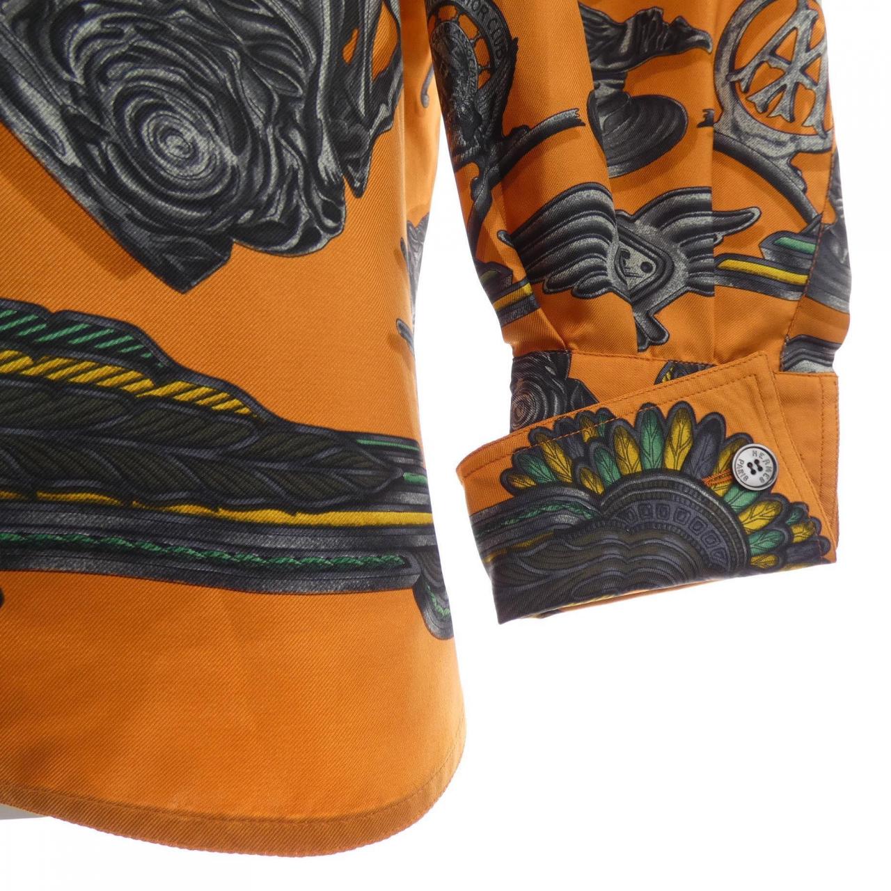 【ヴィンテージ】エルメス HERMES LES PARURES DU VENT ツイルレーヌ. シャツ