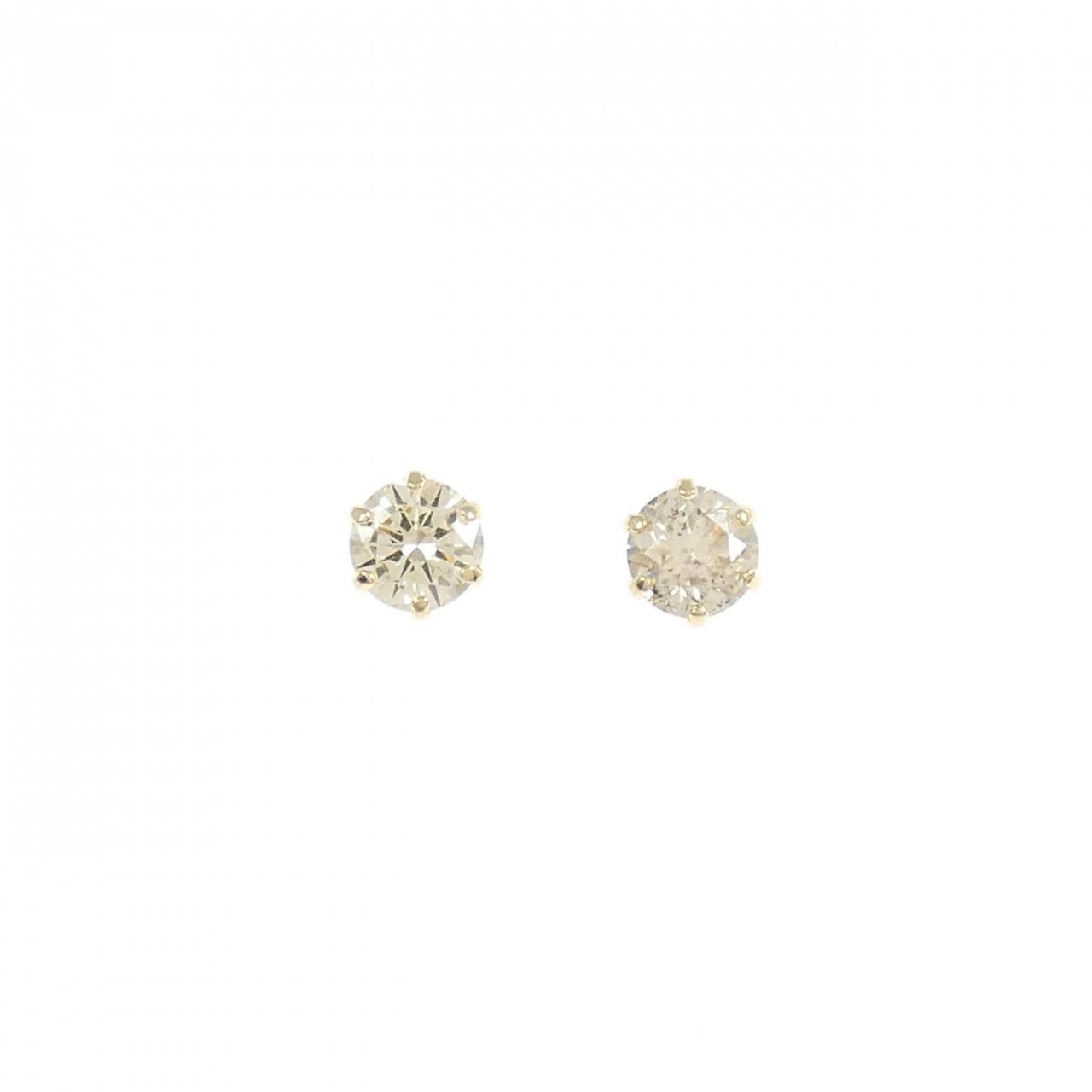 K18YG ソリティア ダイヤモンド ピアス 0.50CT