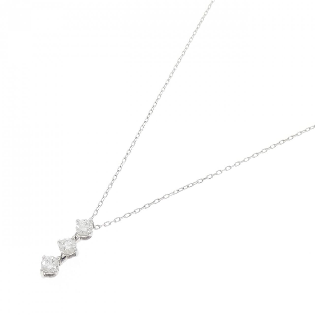 PT950/PT850 スリーストーン ダイヤモンド ネックレス 0.35CT