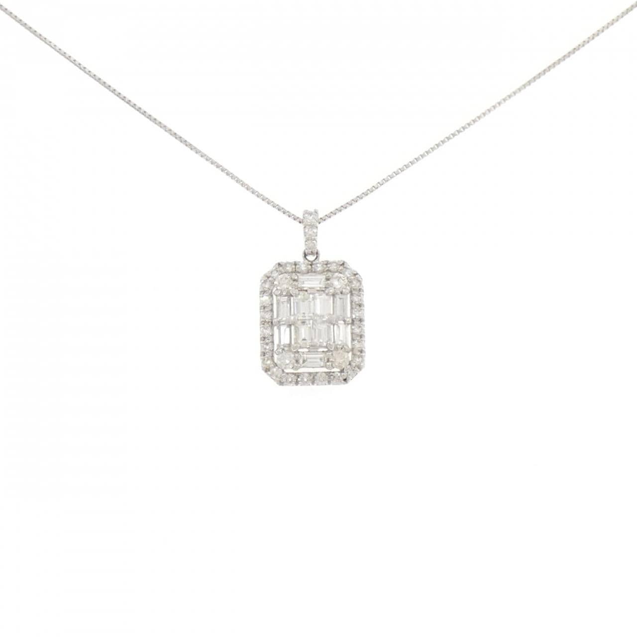 【新品】PT900/PT850 ダイヤモンド ネックレス 0.80CT