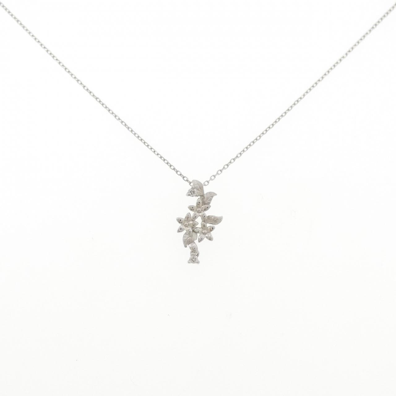 コメ兵｜純PT/PT850 フラワー ダイヤモンド ネックレス 0.02CT