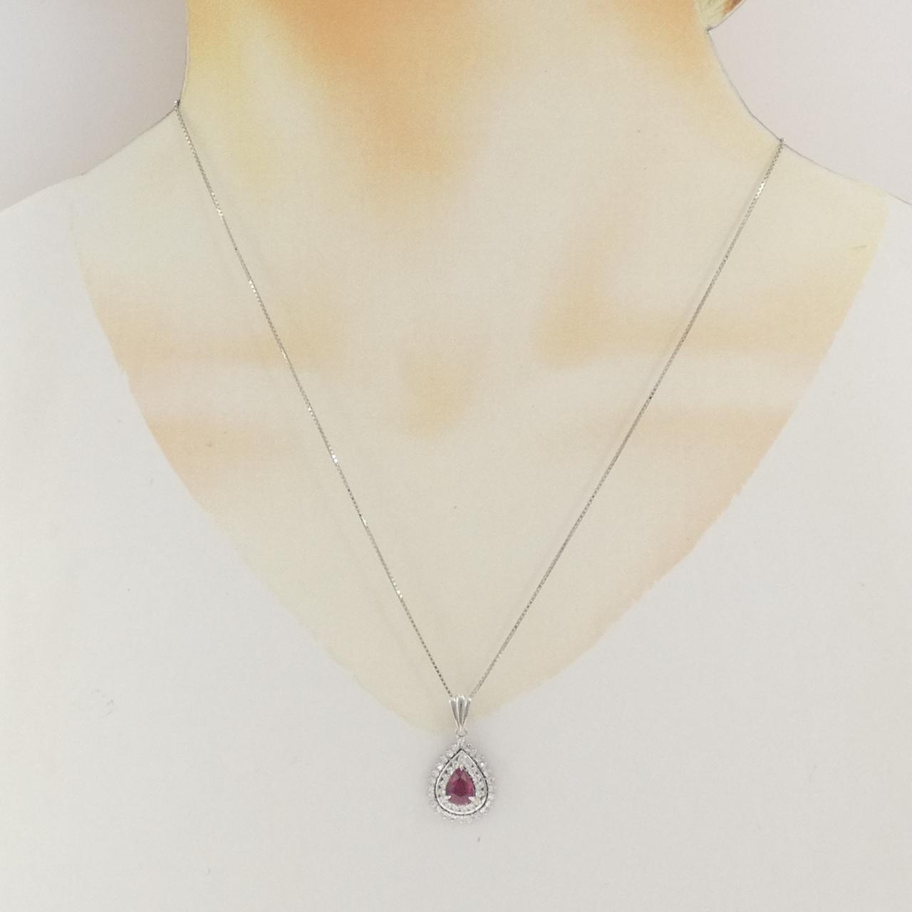 PM/PT850 ルビー ネックレス 1.04CT