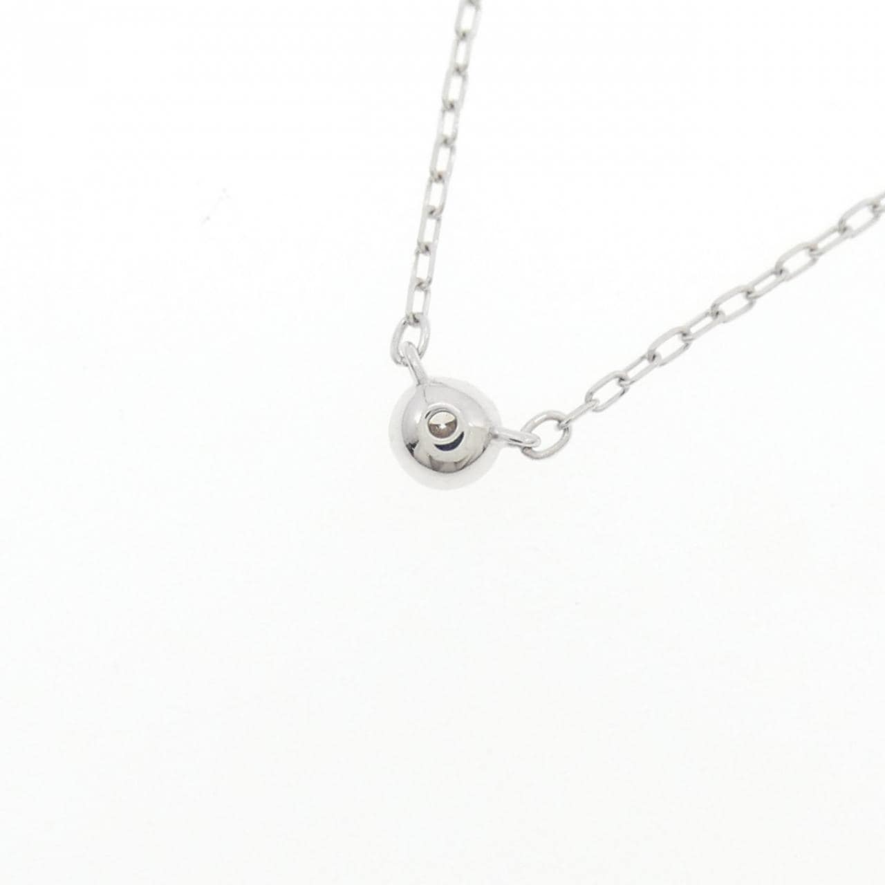 K10WG ソリティア ダイヤモンド ネックレス