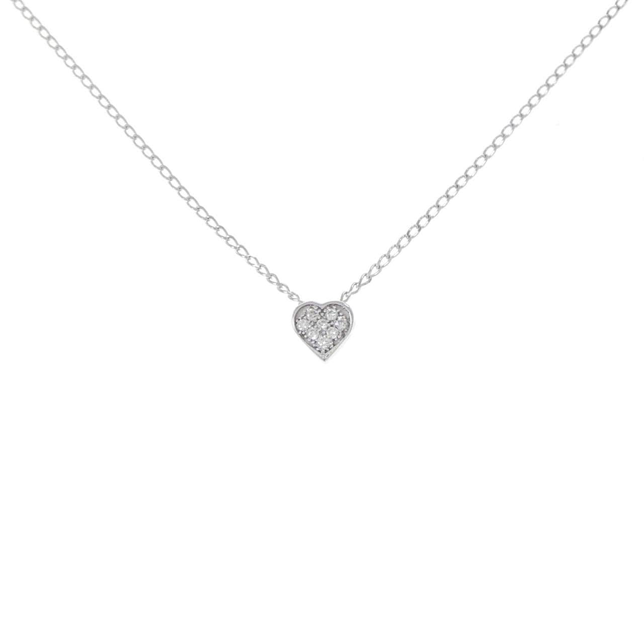 K10WG ハート ダイヤモンド ネックレス