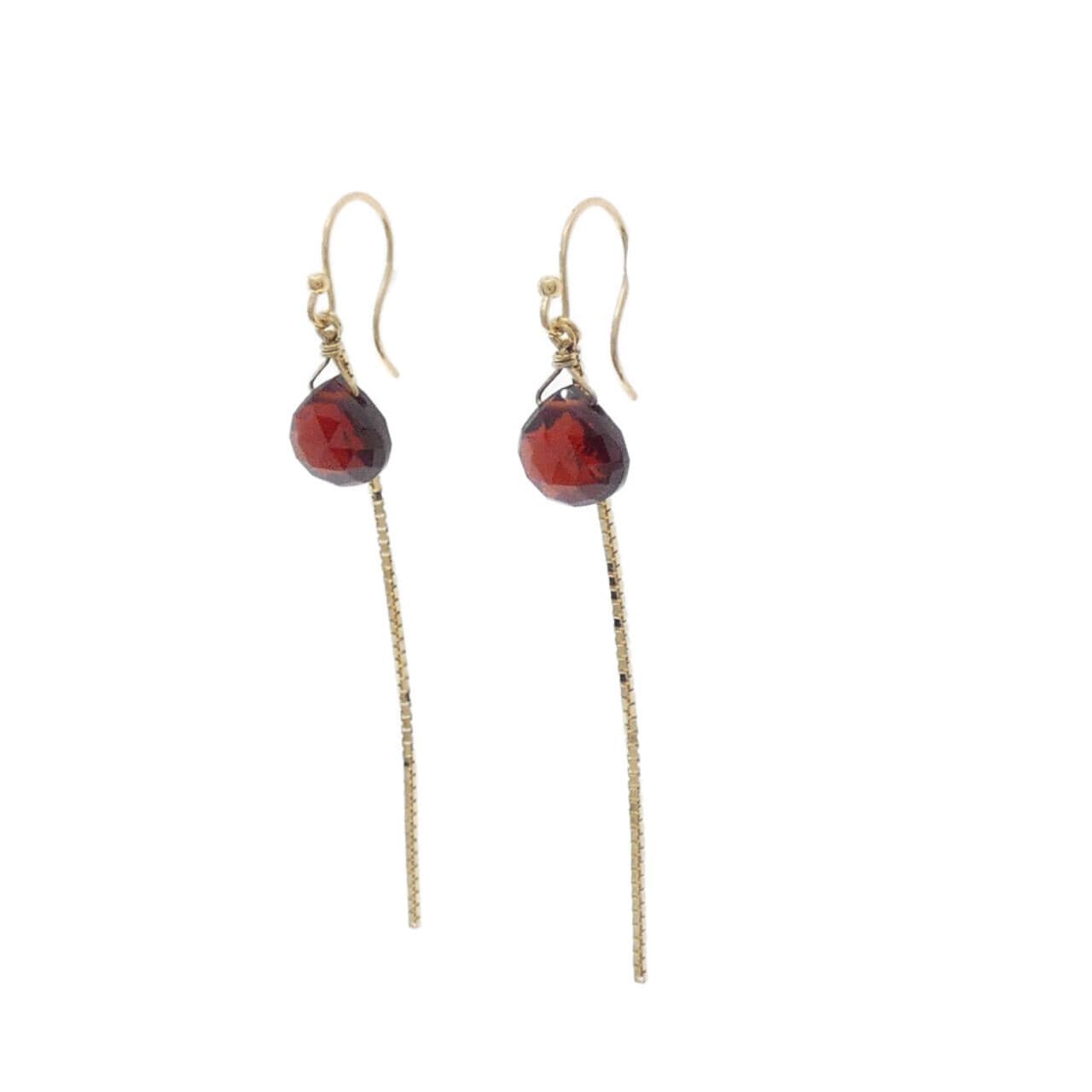 K18YG ガーネット ピアス