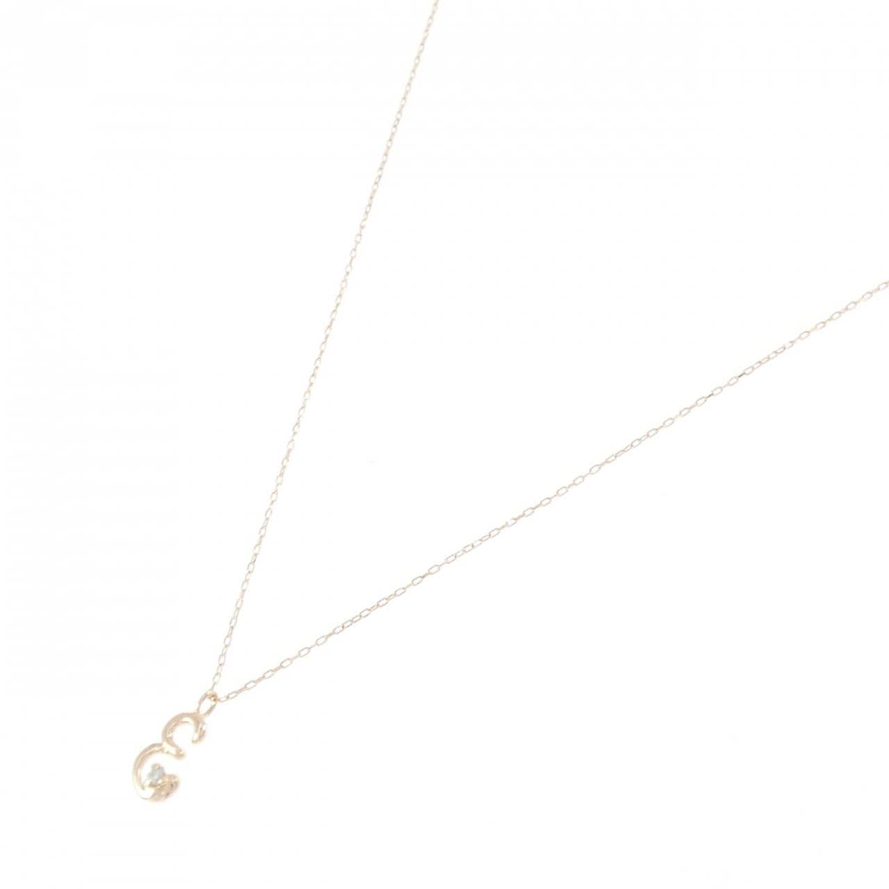 K10PG イニシャルE ダイヤモンド ネックレス 0.01CT