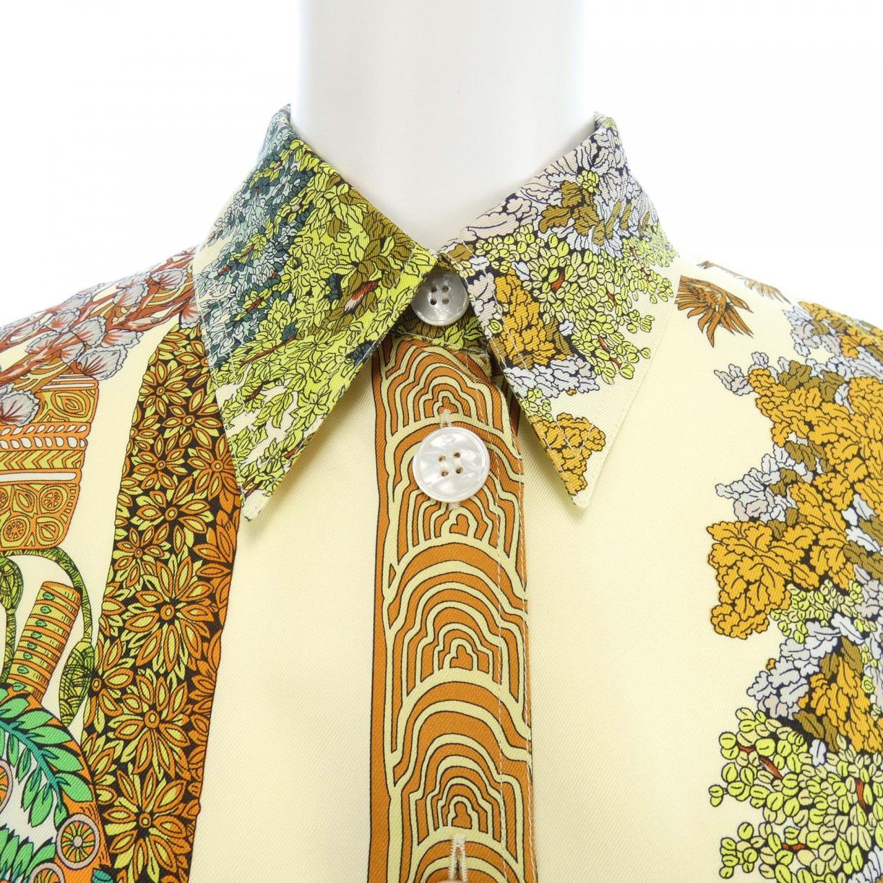 エルメス HERMES LES LEGENDES DE L'ARBRE ツイルレーヌ. シャツ