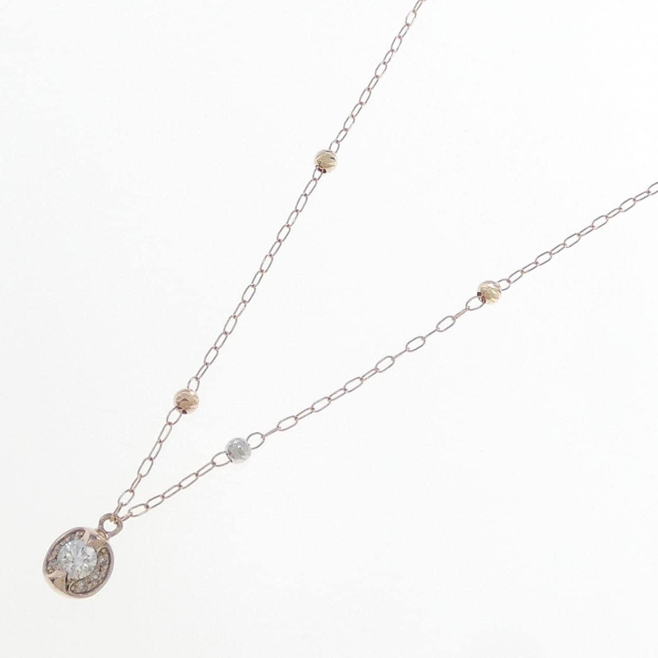 K10スリーカラー ダイヤモンド ネックレス 0.10CT