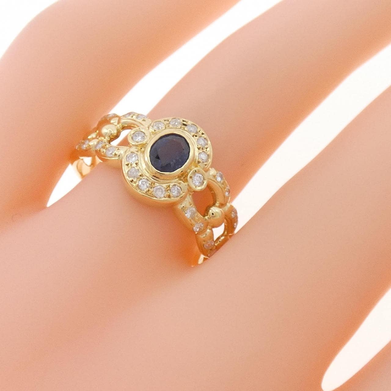 K18YG サファイヤ リング 0.50CT