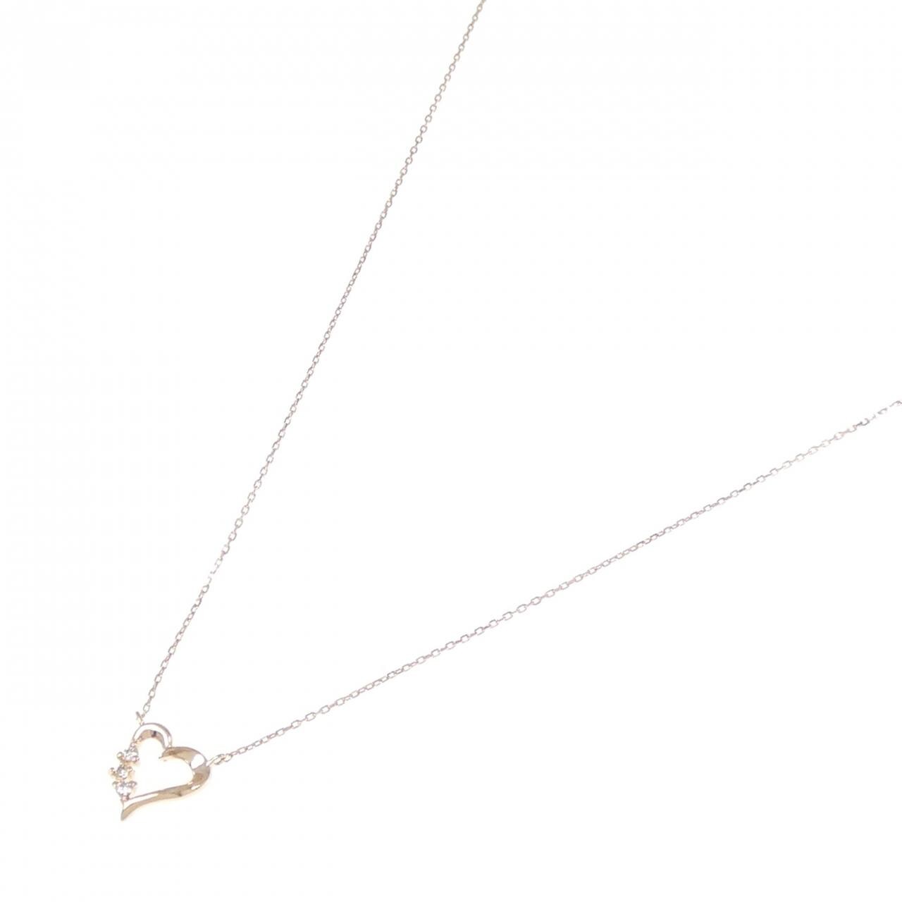 K10PG ハート ダイヤモンド ネックレス 0.03CT