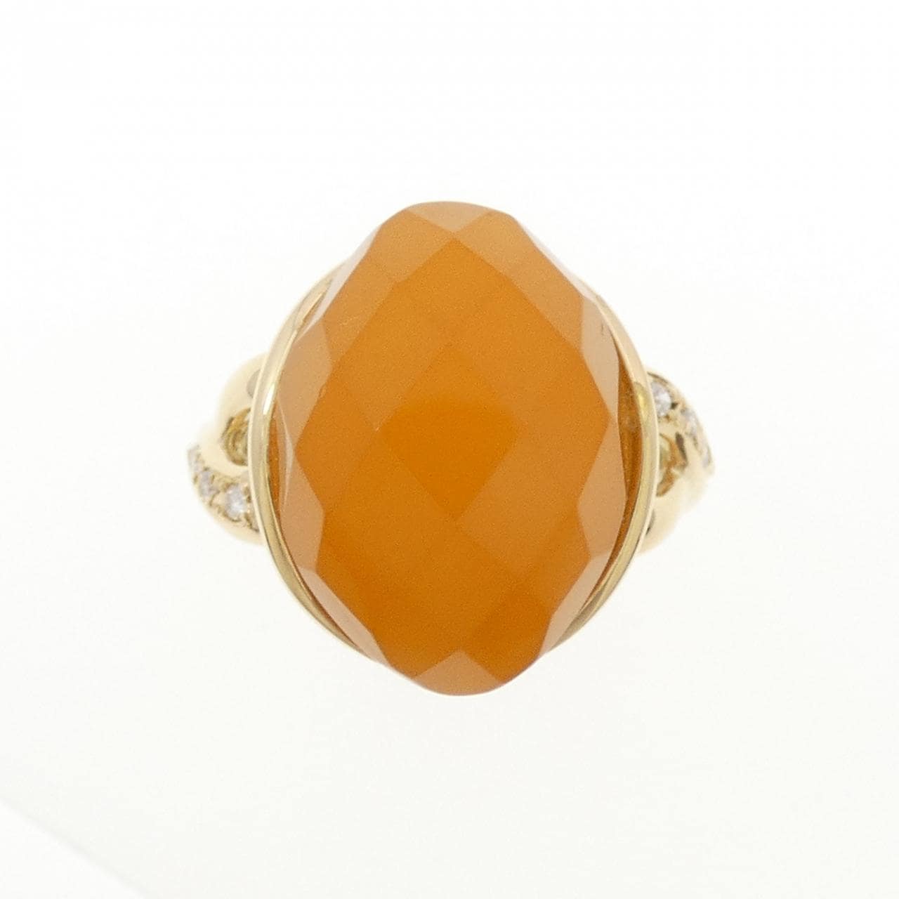 K18YG 琥珀 リング