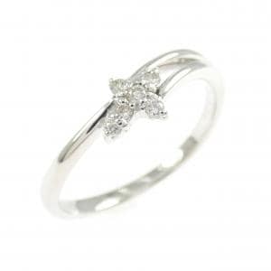 K18WG クロス ダイヤモンド リング 0.07CT