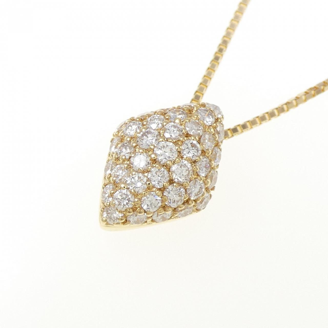 750YG/K18YG Pavé Diamond Necklace 1.01CT