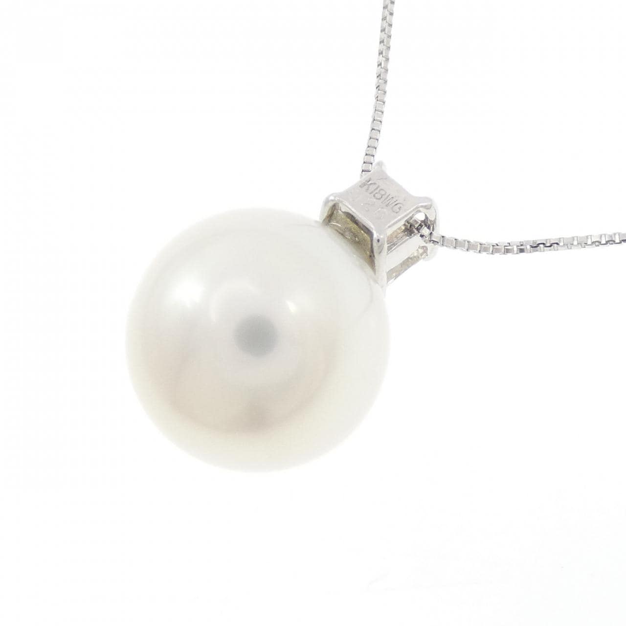 K18WG 白蝶パール ネックレス 11.9mm