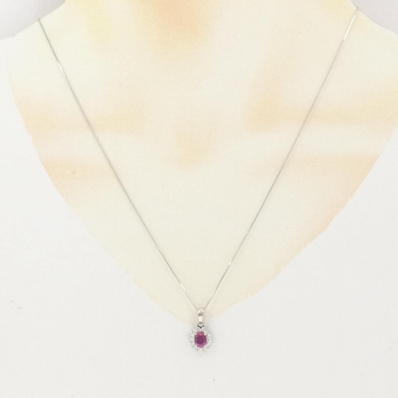 PT900/PT850 ルビー ネックレス 0.80CT