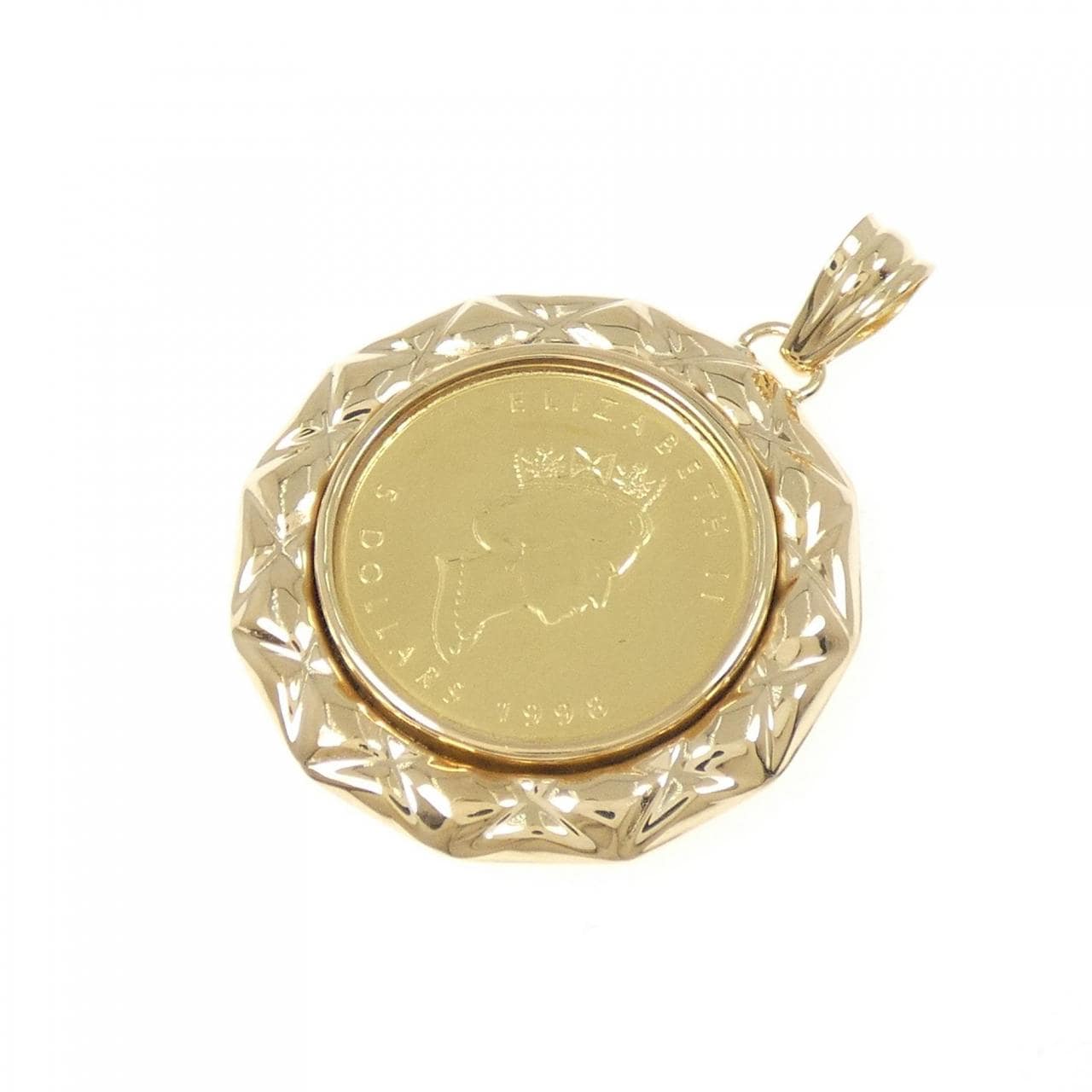 K18YG(枠) コイン ペンダント