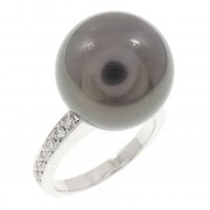 K18WG 黒蝶パール リング 13.3mm