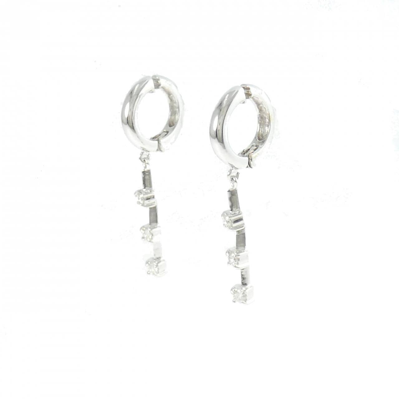 K18WG ダイヤモンド イヤリング 0.20CT