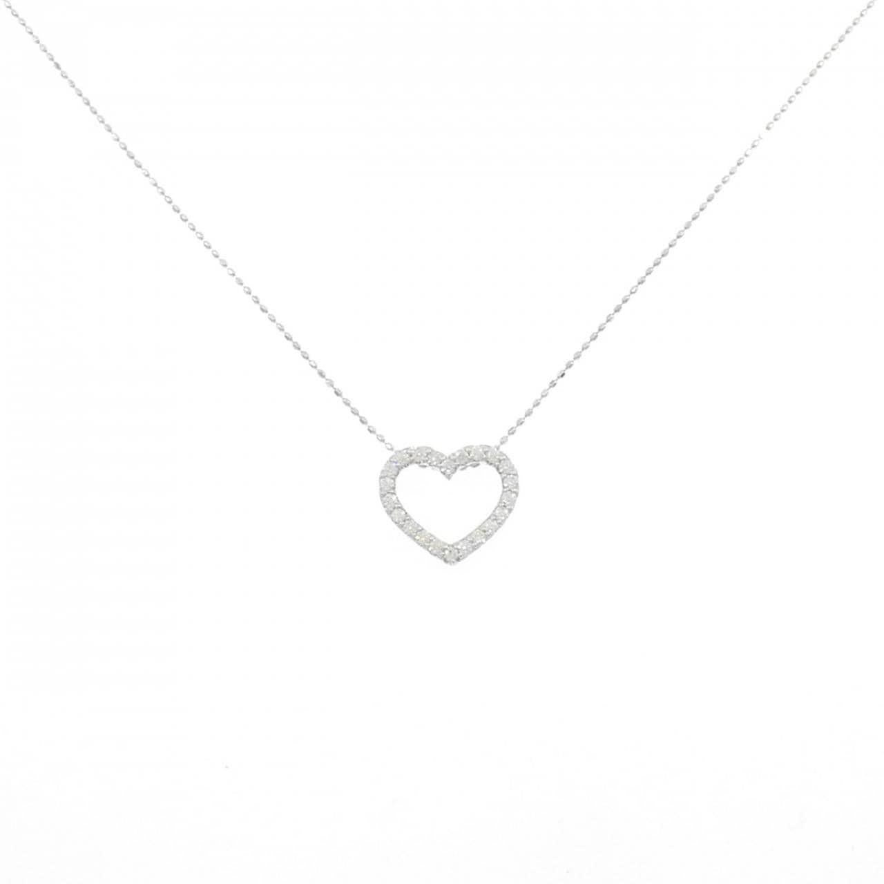 K18WG ハート ダイヤモンド ネックレス 0.30CT
