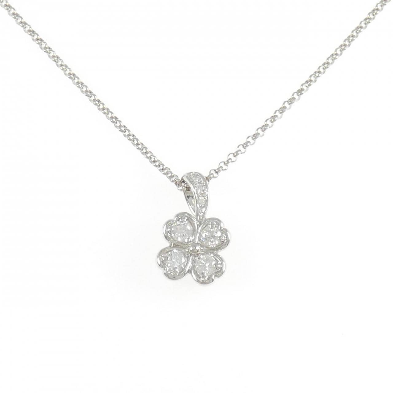 PT900/PT850 フラワー ダイヤモンド ネックレス 0.50CT