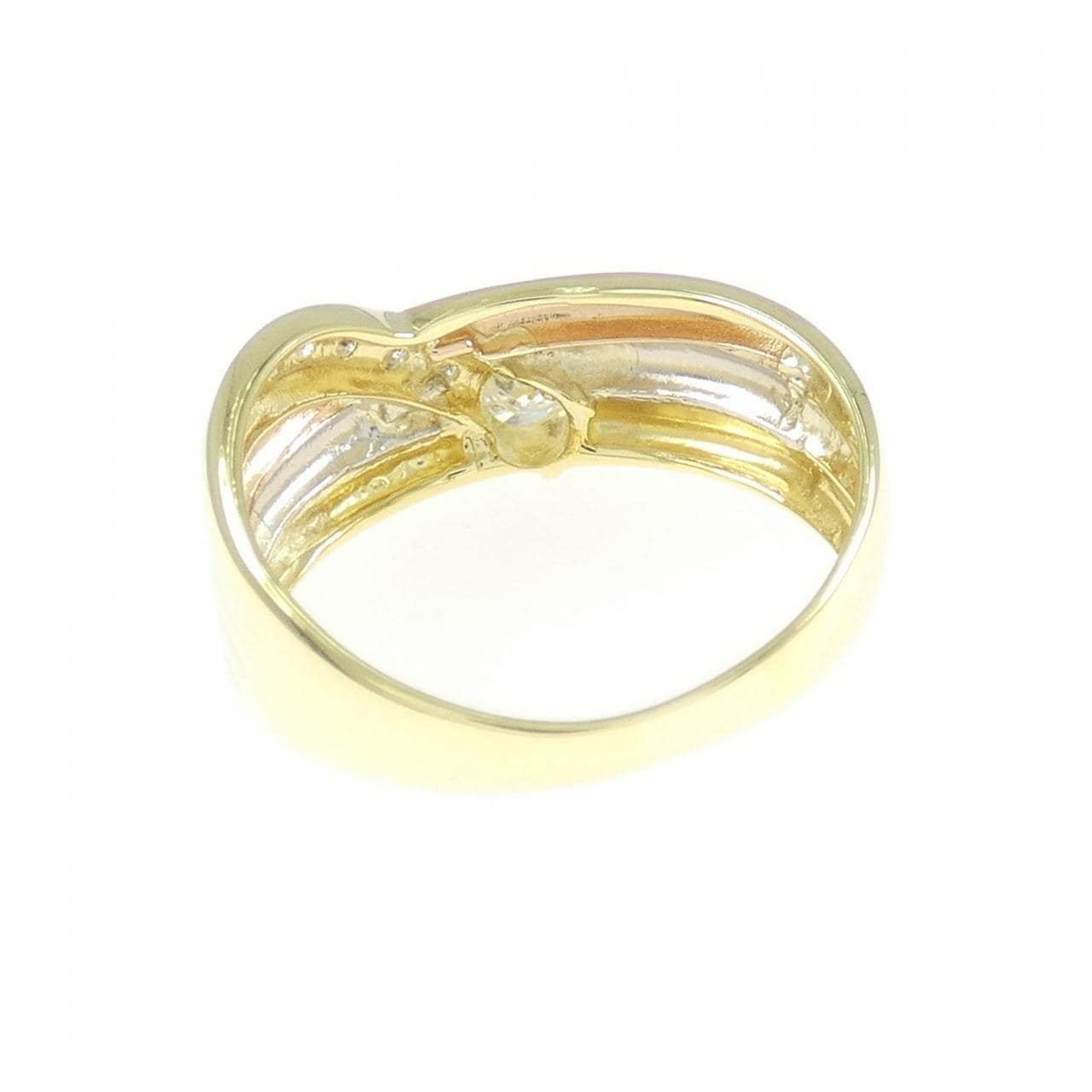 K18YG/PT900/K18PG ダイヤモンド リング 0.20CT