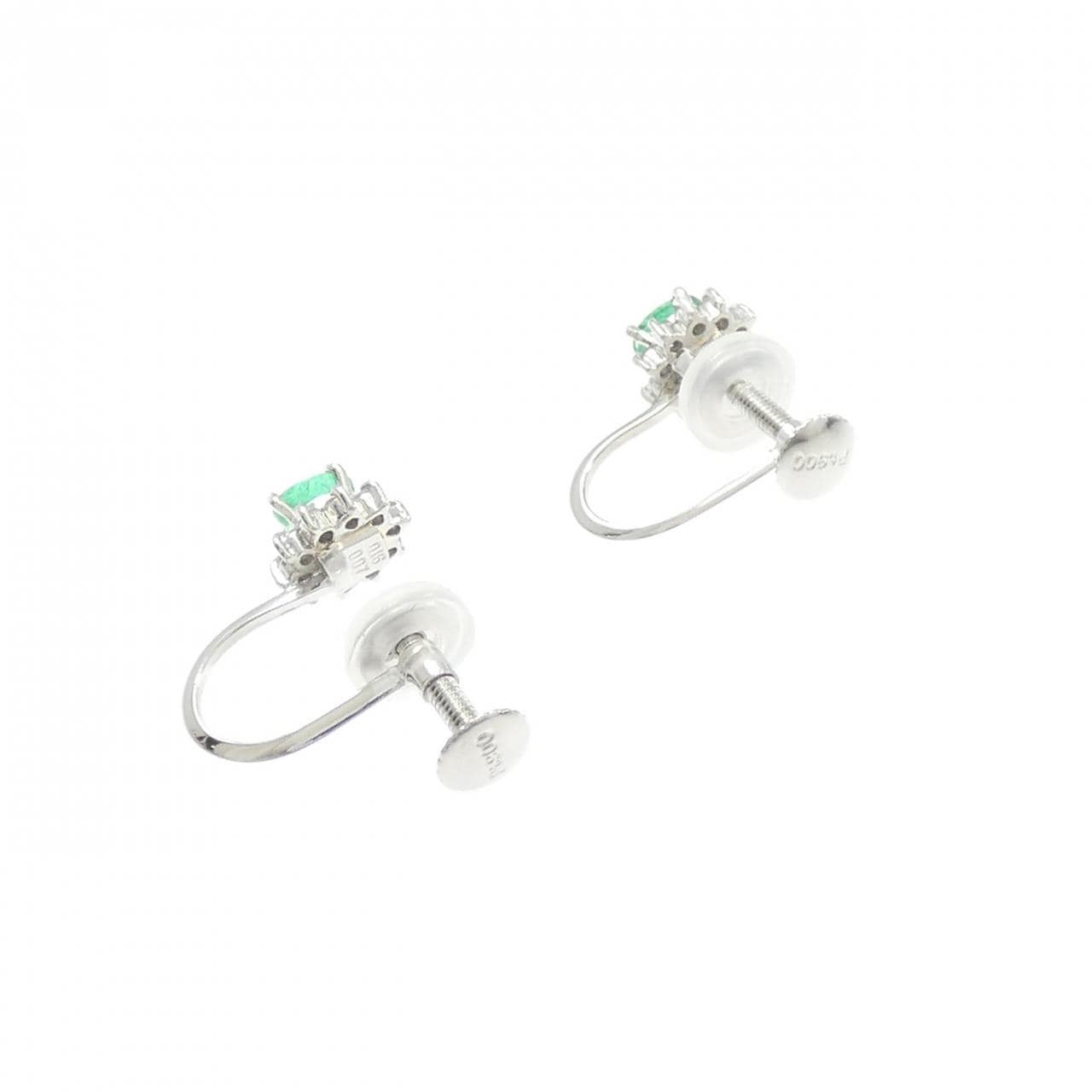 PT900 エメラルド イヤリング 0.32CT