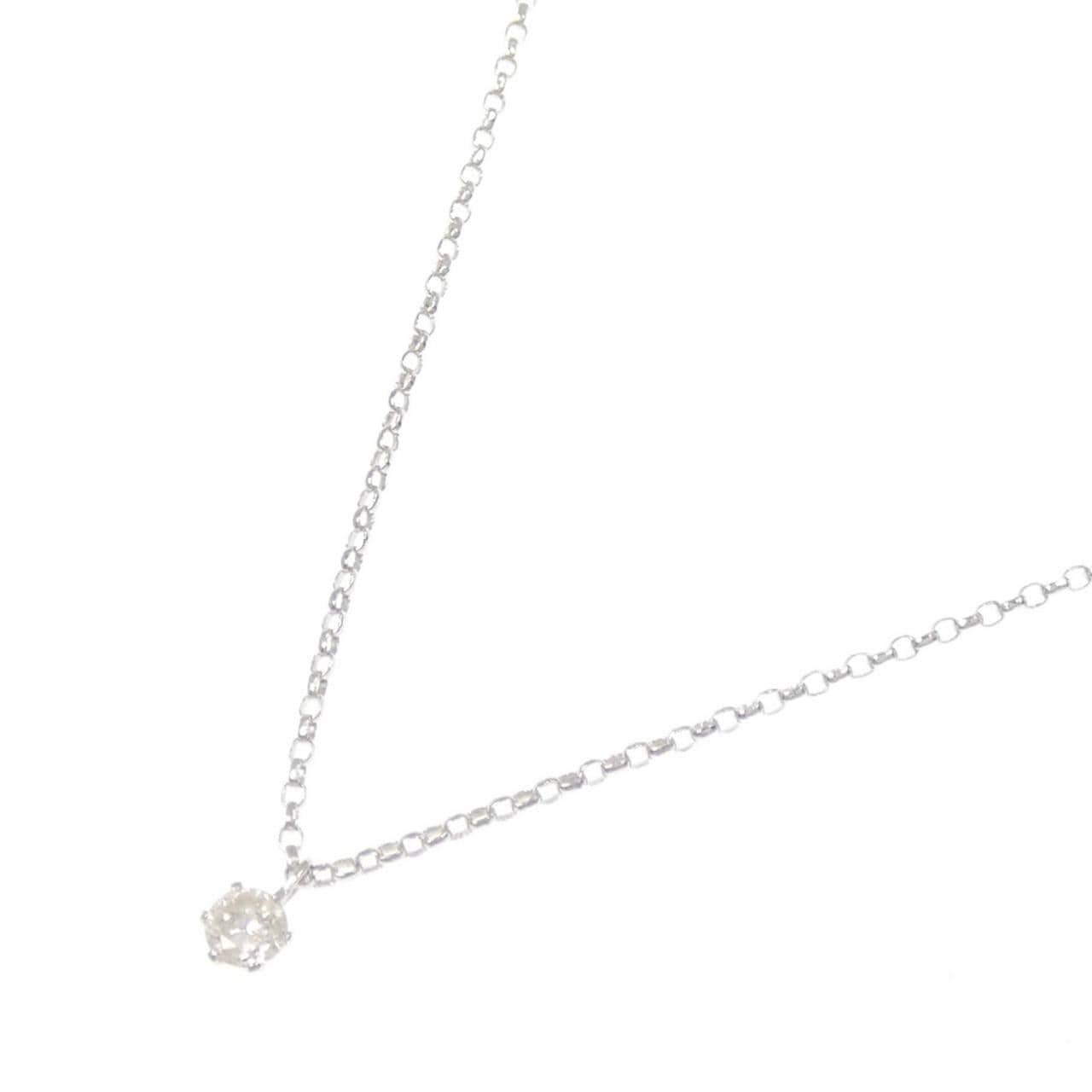 K18WG ソリティア ダイヤモンド ネックレス 0.08CT